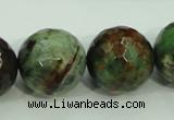 COP668 15.5 inches 20mm faceted round green opal gemstone beads