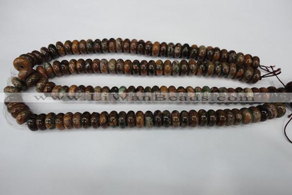 COP754 15.5 inches 6*12mm rondelle green opal gemstone beads