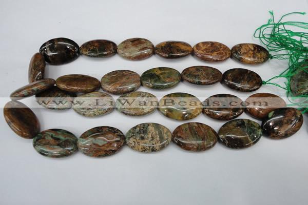 COP759 15.5 inches 20*30mm oval green opal gemstone beads