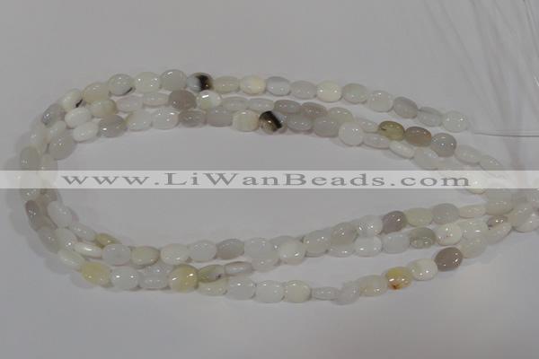 COP906 15.5 inches 8*10mm oval natural white opal gemstone beads