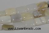 COP912 15.5 inches 10*14mm rectangle natural white opal gemstone beads