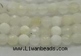 COP930 15.5 inches 4mm faceted round white opal gemstone beads