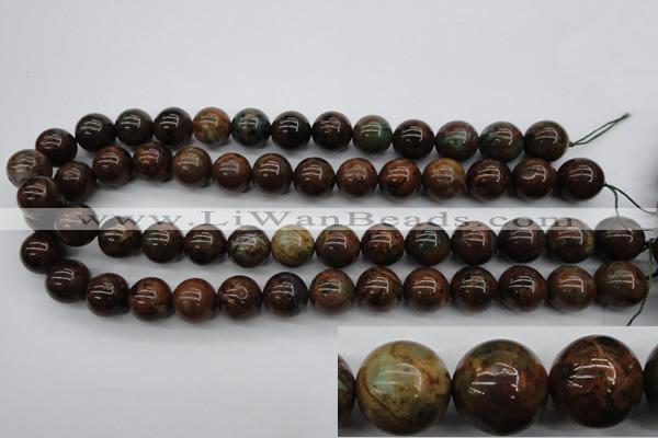 COP955 15.5 inches 14mm round green opal gemstone beads wholesale