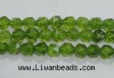 COQ115 15.5 inches 6mm faceted nuggets dyed olive quartz beads