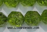 COQ121 15.5 inches 18mm faceted nuggets dyed olive quartz beads