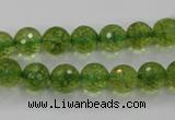 COQ15 16 inches 12mm faceted round dyed olive quartz beads wholesale