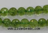 COQ16 16 inches 14mm faceted round dyed olive quartz beads wholesale