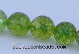 COQ17 16 inches 16mm faceted round dyed olive quartz beads wholesale