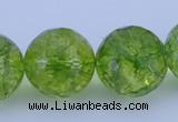 COQ19 16 inches 20mm faceted round dyed olive quartz beads wholesale