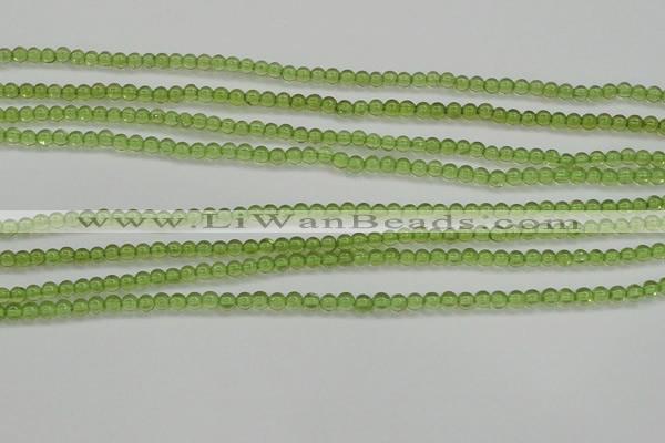 COQ201 15.5 inches 3mm - 4mm round natural olive quartz beads