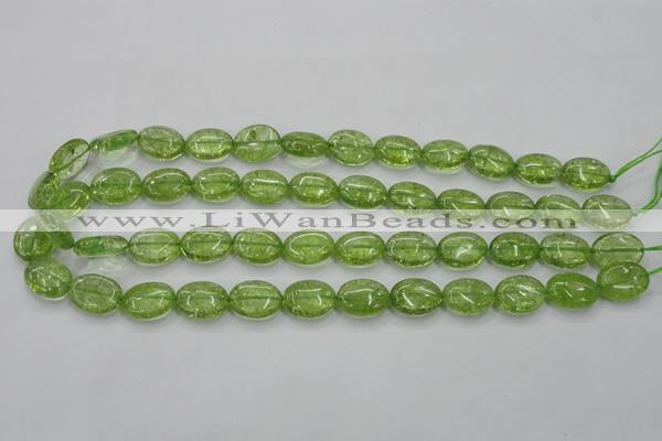 COQ24 16 inches 12*16mm oval dyed olive quartz beads wholesale