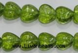 COQ31 15.5 inches 16*16mm heart dyed olive quartz beads wholesale