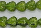 COQ33 15.5 inches 20*20mm heart dyed olive quartz beads wholesale