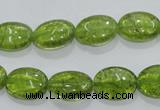 COQ36 15.5 inches 10*14mm oval dyed olive quartz beads wholesale