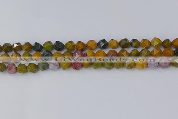 COS211 15.5 inches 8mm faceted nuggets ocean jasper beads