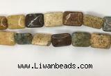 COS254 15.5 inches 15*20mm rectangle ocean stone beads wholesale