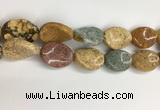 COS267 15.5 inches 18*25mm twisted oval ocean stone beads wholesale