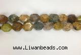 COS270 13*18mm - 15*20mm faceted nuggets ocean stone beads