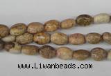 COV04 15.5 inches 6*8mm oval picture jasper beads wholesale