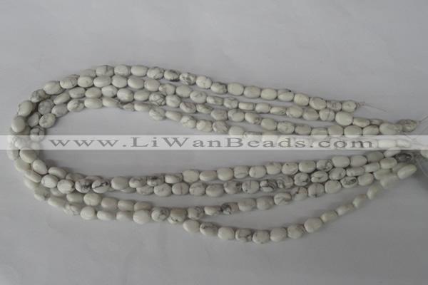 COV05 15.5 inches 6*8mm oval white howlite beads wholesale