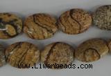 COV105 15.5 inches 12*16mm oval picture jasper beads wholesale