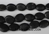 COV14 15.5 inches 8*10mm oval blackstone gemstone beads wholesale