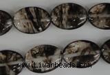 COV145 15.5 inches 13*18mm oval watermelon black beads wholesale