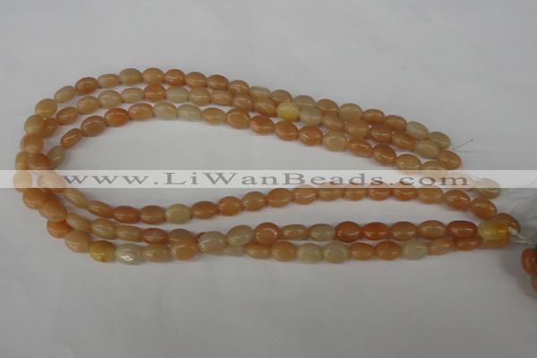 COV47 15.5 inches 8*10mm oval pink aventurine beads wholesale