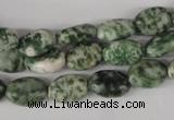 COV52 15.5 inches 8*12mm oval green spot gemstone beads wholesale