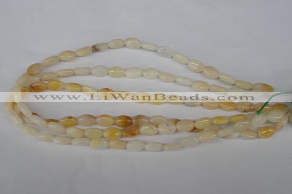 COV55 15.5 inches 8*12mm oval yellow jade gemstone beads wholesale