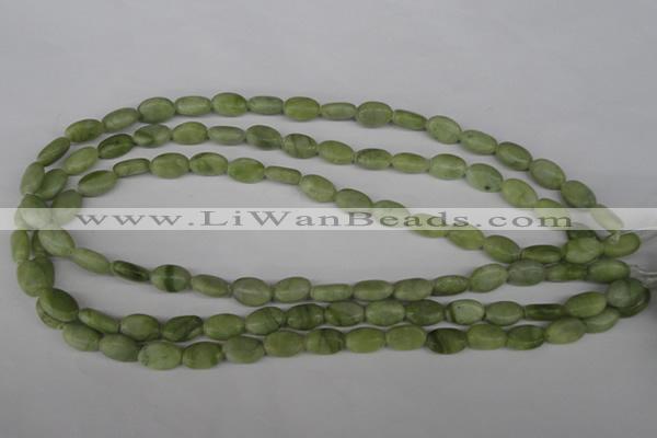 COV56 15.5 inches 8*12mm oval seaweed jade gemstone beads wholesale