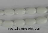 COV58 15.5 inches 8*12mm oval white porcelain beads wholesale