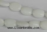 COV82 15.5 inches 10*14mm oval white porcelain beads wholesale