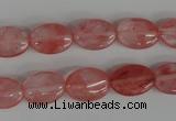 COV91 15.5 inches 10*14mm oval cherry quartz beads wholesale