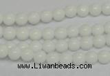 CPB02 15.5 inches 6mm round white porcelain beads wholesale