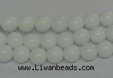 CPB03 15.5 inches 8mm round white porcelain beads wholesale