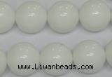 CPB07 15.5 inches 16mm round white porcelain beads wholesale