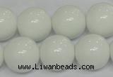 CPB08 15.5 inches 18mm round white porcelain beads wholesale