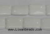 CPB122 15.5 inches 15*20mm rectangle white porcelain beads wholesale