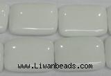 CPB123 15.5 inches 18*25mm rectangle white porcelain beads wholesale