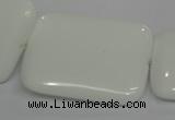 CPB125 15.5 inches 30*40mm rectangle white porcelain beads wholesale