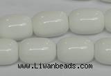 CPB15 15.5 inches 15*20mm drum white porcelain beads wholesale