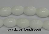 CPB17 15.5 inches 10*14mm rice white porcelain beads wholesale