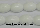 CPB20 15.5 inches 15*20mm rice white porcelain beads wholesale