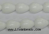 CPB23 15.5 inches 12*16mm teardrop white porcelain beads wholesale