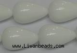 CPB26 15.5 inches 15*25mm teardrop white porcelain beads wholesale