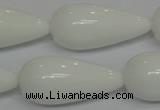 CPB27 15.5 inches 10*30mm teardrop white porcelain beads wholesale