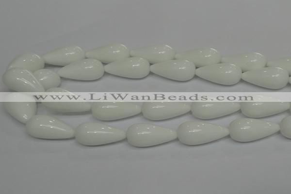 CPB27 15.5 inches 10*30mm teardrop white porcelain beads wholesale