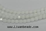 CPB31 15.5 inches 4mm faceted round white porcelain beads wholesale