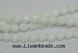 CPB32 15.5 inches 6mm faceted round white porcelain beads wholesale